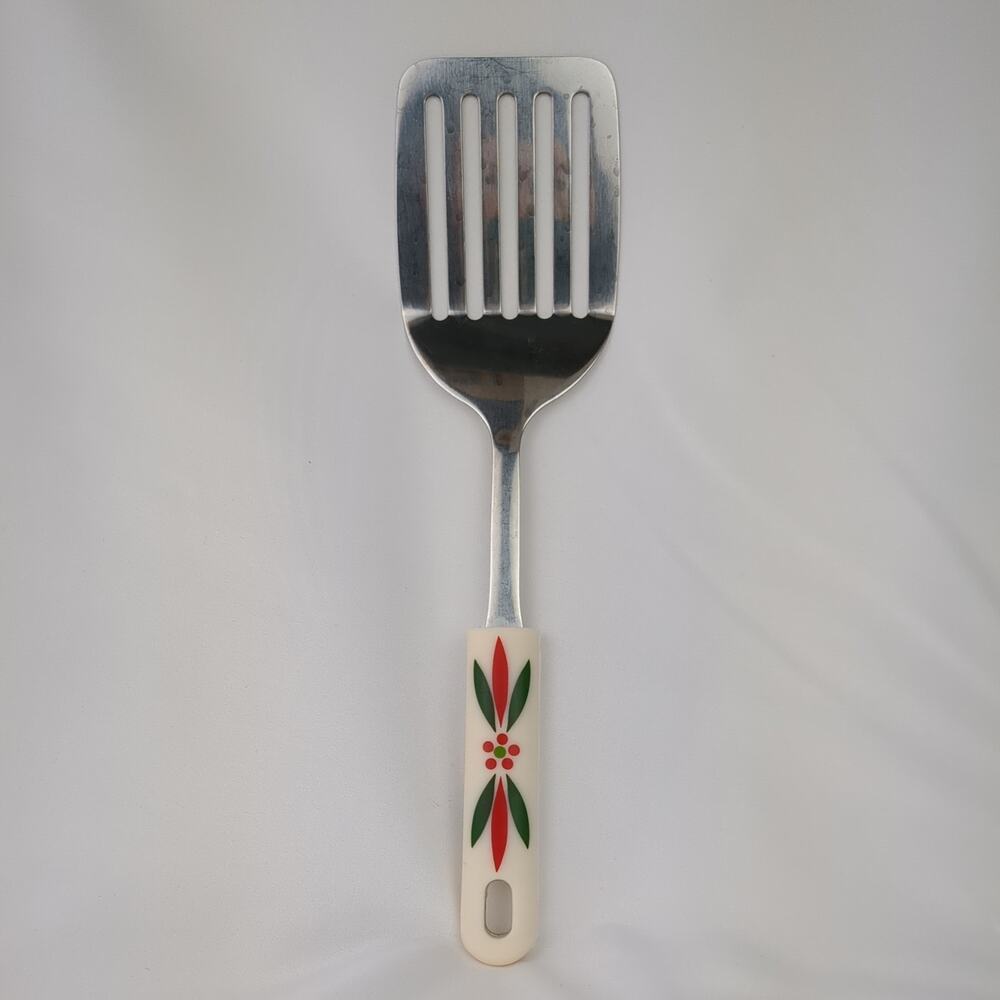 Temp-tations Old World Red Slotted Spatula Holiday Christmas Cooking Utensil